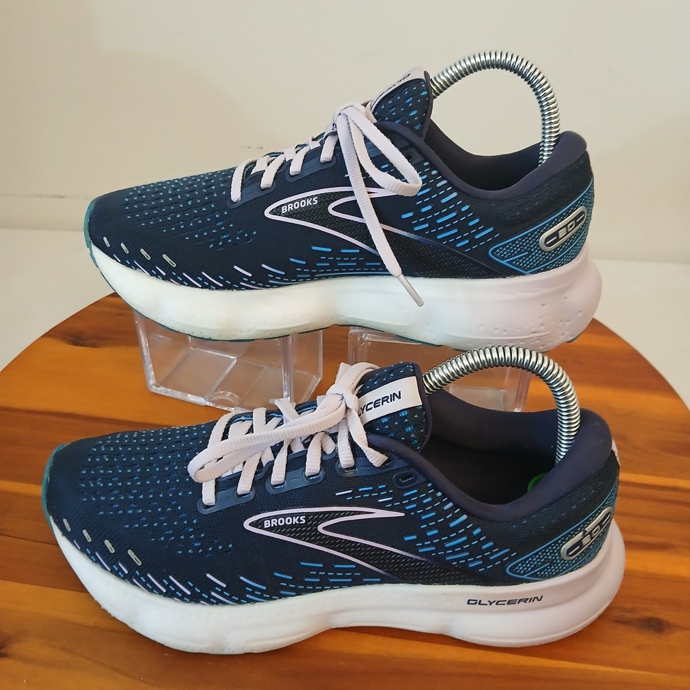 Brooks Glycerin 20 Women 8.5 Blue Running Shoes Sneakers 1203692A499